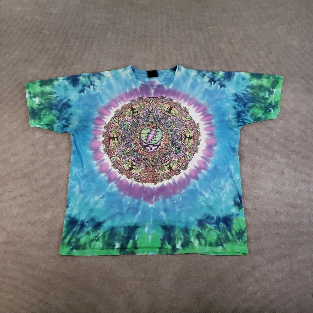 Vintage Grateful Dead Shirt Mens Extra Large Tie Dye‎ Liquid Blue 2000 Roses
